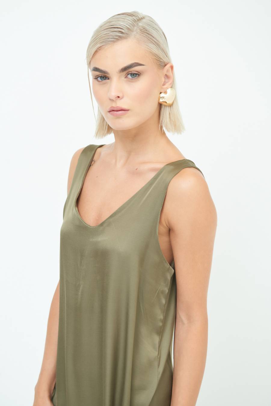 Kikisix ABITO LUNGO SMANICATO CON SPACCHI VERDE MILITARE Fino Al -60%