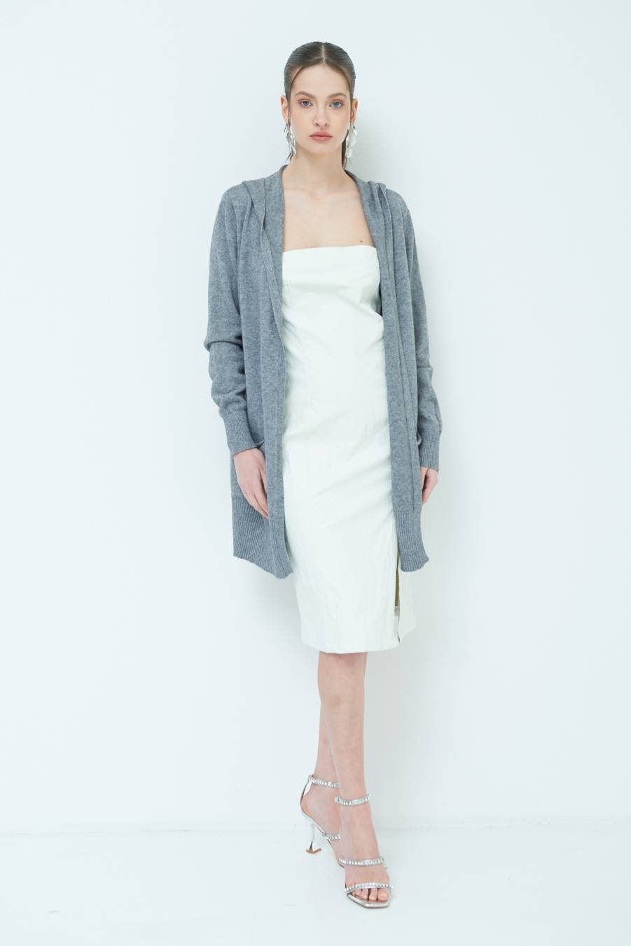 Kikisix CARDIGAN CON DUE TASCHE GRIGIO Vendite Flash
