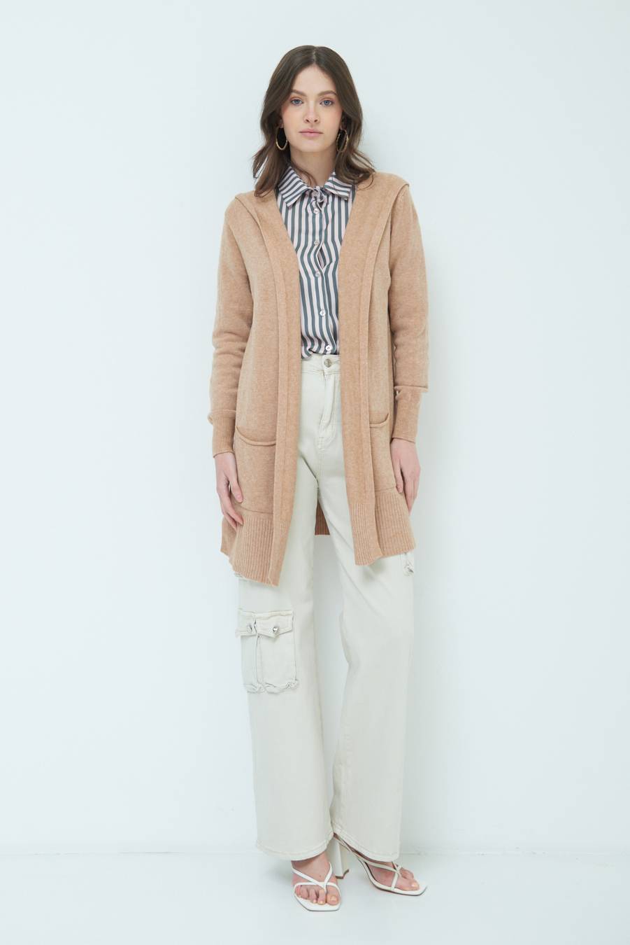 Kikisix CARDIGAN CON DUE TASCHE CAMMELLO Negozio