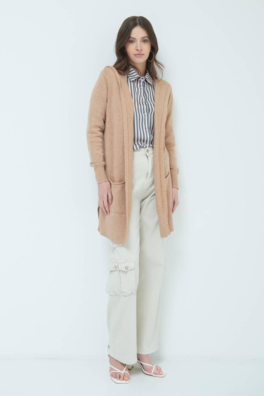 Kikisix CARDIGAN CON DUE TASCHE CAMMELLO Negozio