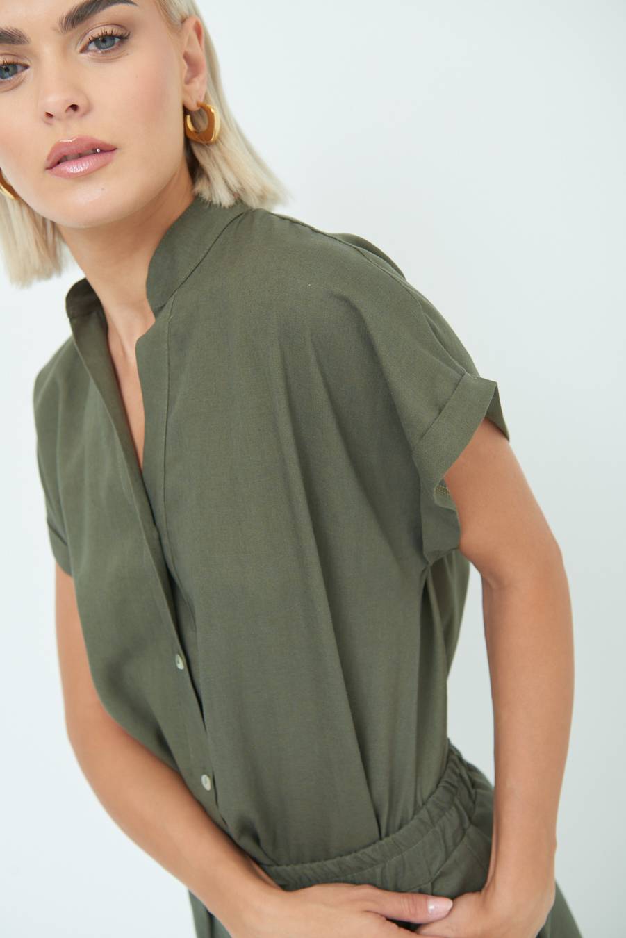 Kikisix CAMICIA MANICA ALETTA VERDE MILITARE Fino al 65% di sconto