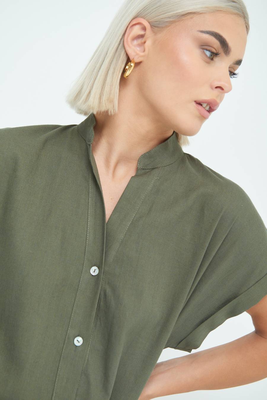 Kikisix CAMICIA MANICA ALETTA VERDE MILITARE Fino al 65% di sconto