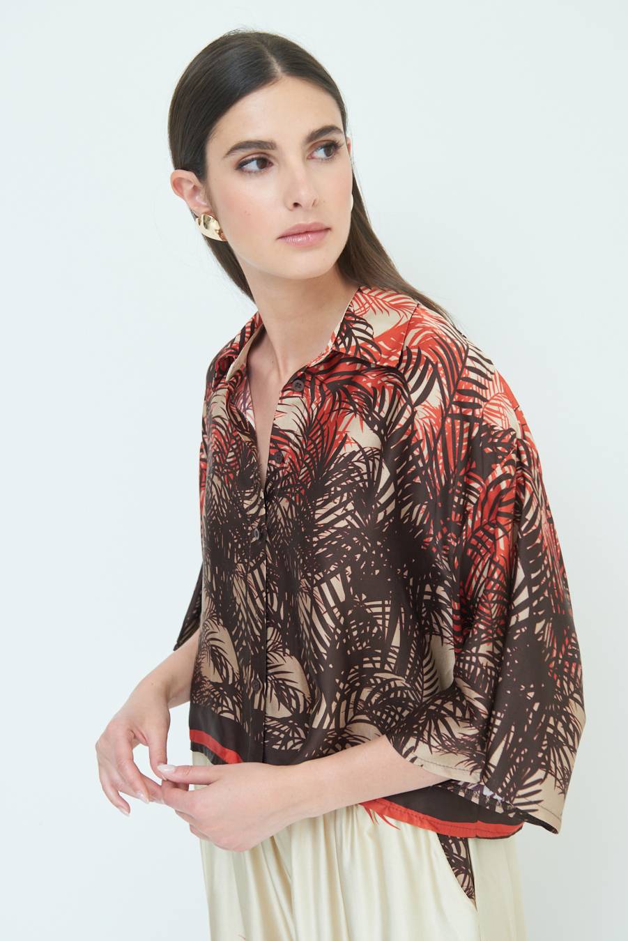 Kikisix CAMICIA FANTASIA BALZA MORO/ARANCIO Promozione