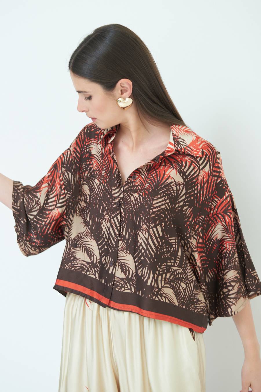 Kikisix CAMICIA FANTASIA BALZA MORO/ARANCIO Promozione