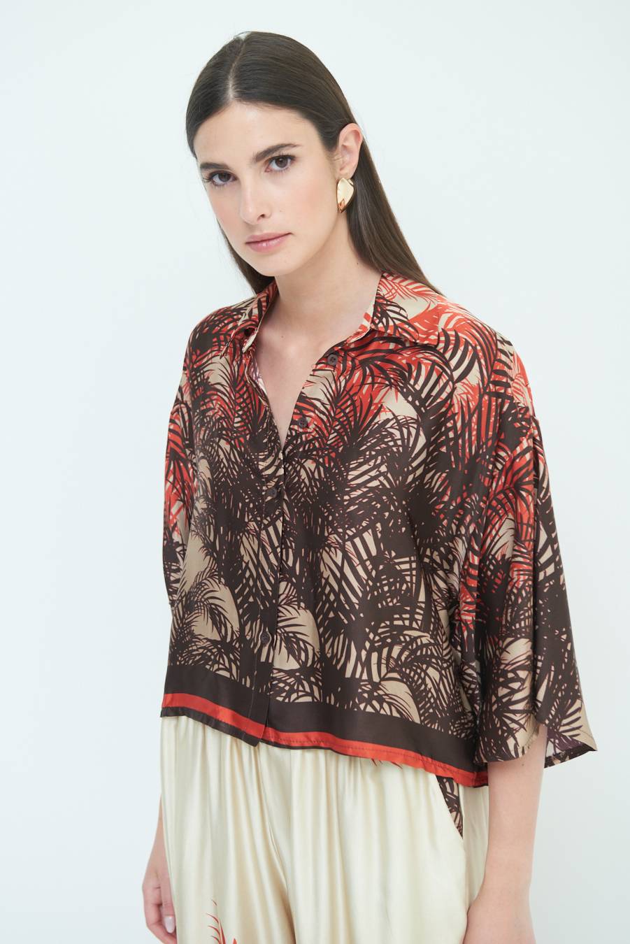 Kikisix CAMICIA FANTASIA BALZA MORO/ARANCIO Promozione