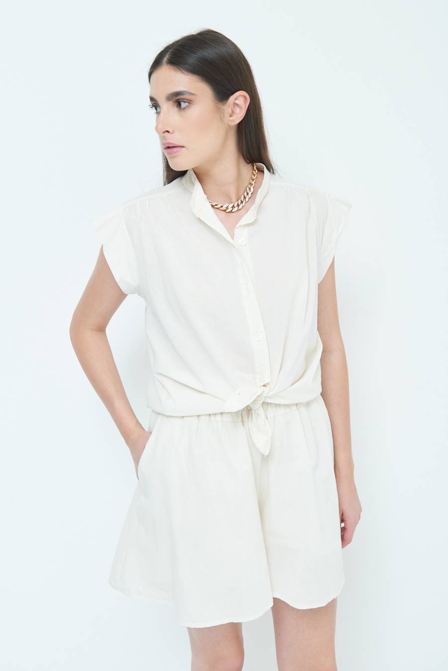 Kikisix CAMICIA SMANICATA CON NODO BURRO Sottocosto