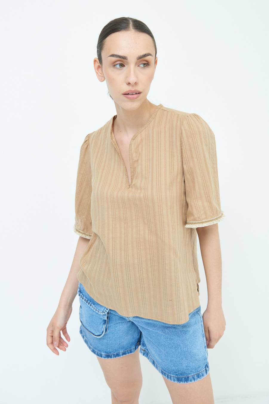 Kikisix CASACCA CON INSERTO ORO TABACCO Nuova