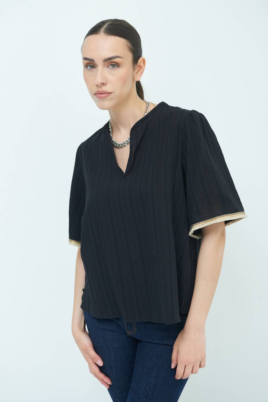 Kikisix CASACCA CON INSERTO ORO NERO Moda