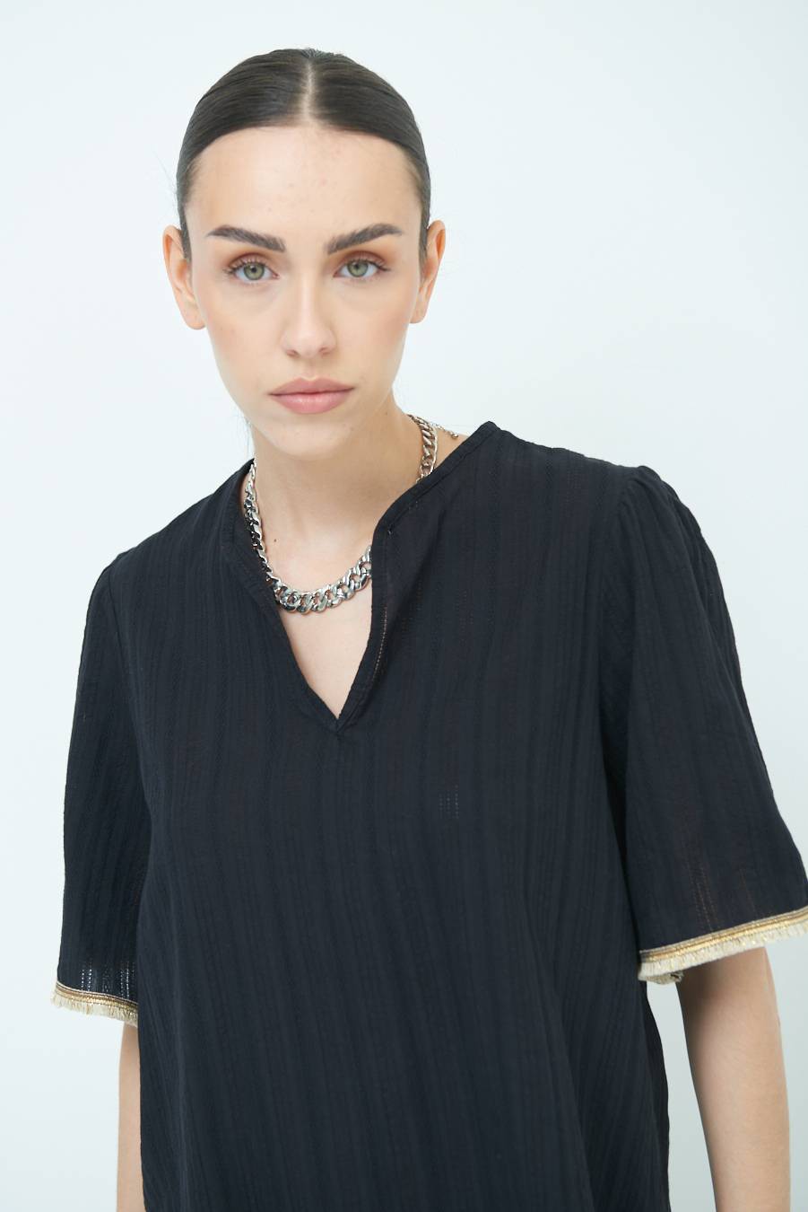 Kikisix CASACCA CON INSERTO ORO NERO Moda