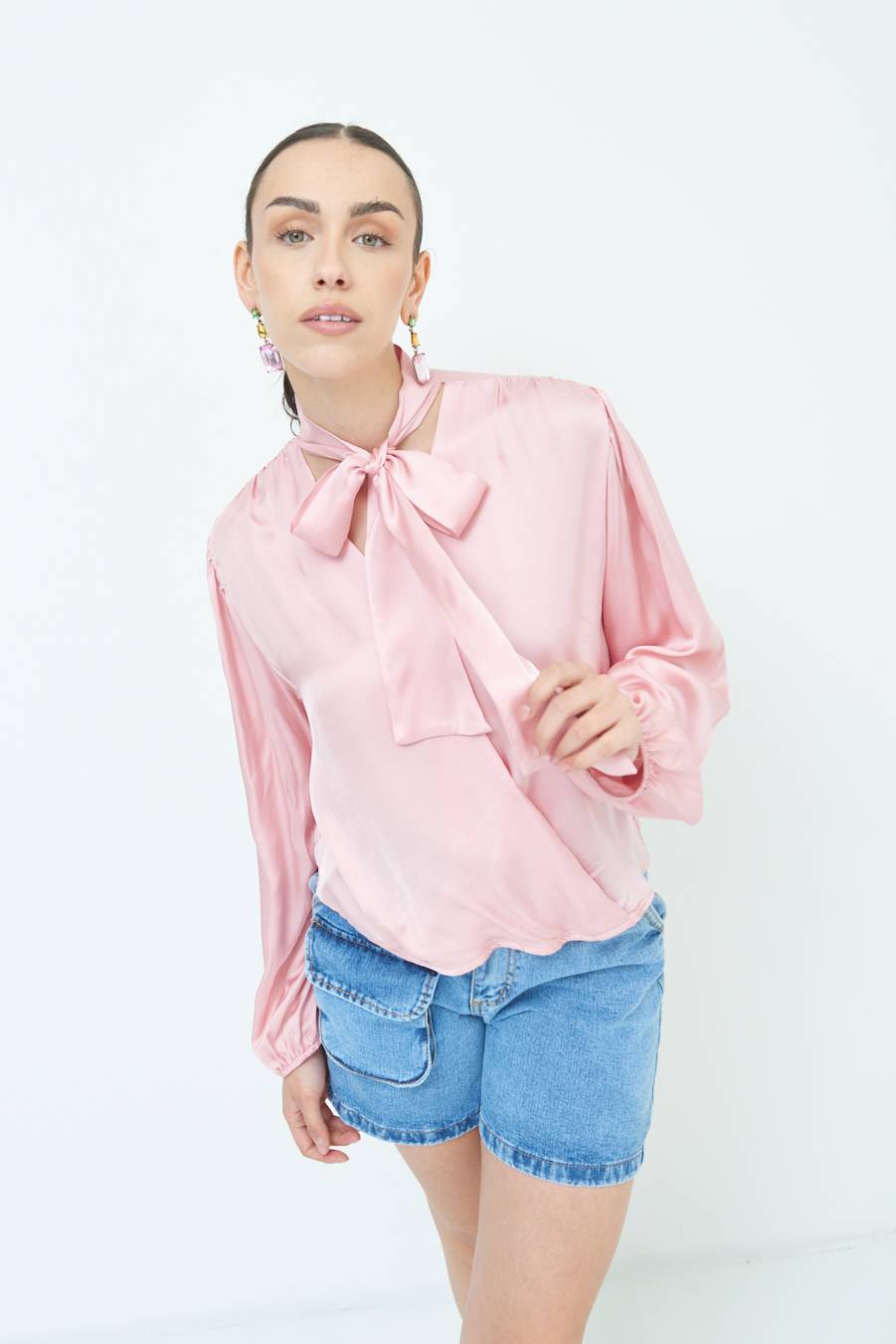 Kikisix CASACCA INCROCIO RASO VISCOSA ROSA Italia