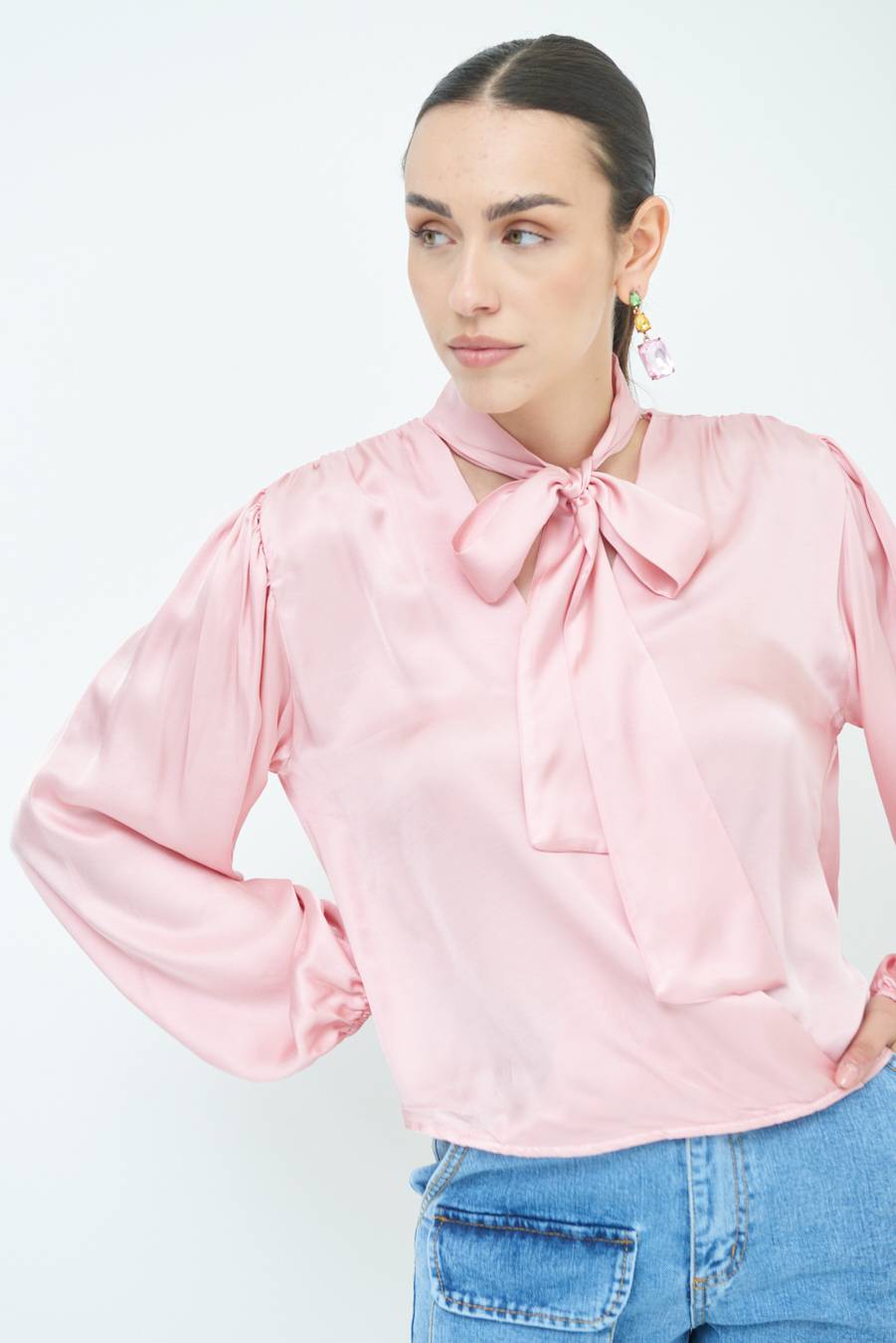 Kikisix CASACCA INCROCIO RASO VISCOSA ROSA Italia