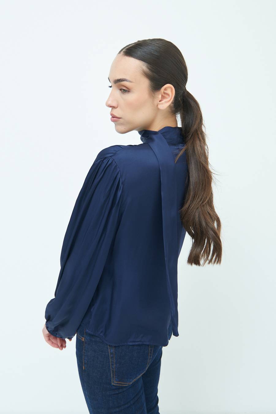 Kikisix CASACCA INCROCIO RASO VISCOSA BLU Qualità