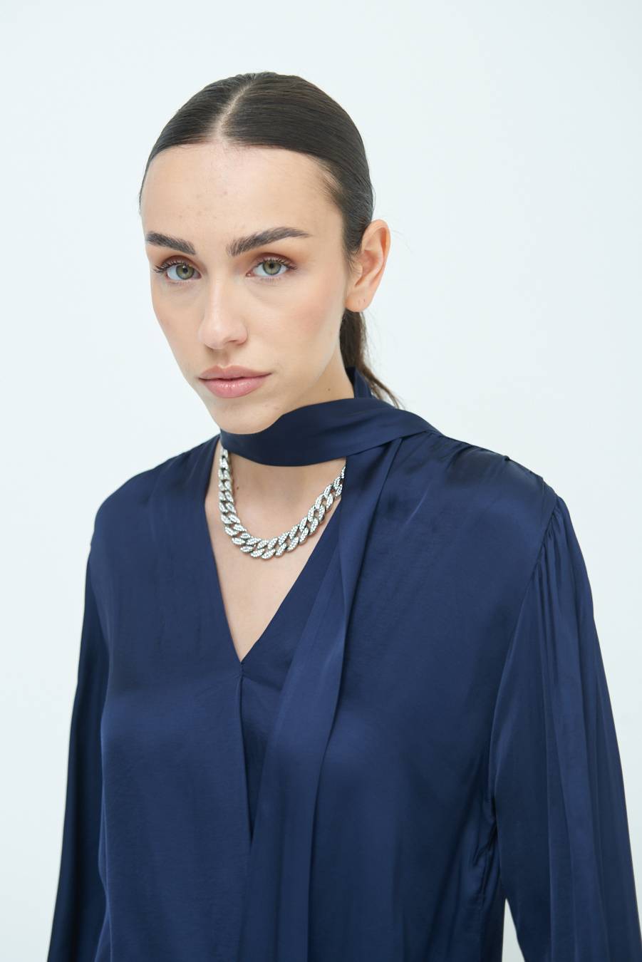 Kikisix CASACCA INCROCIO RASO VISCOSA BLU Qualità