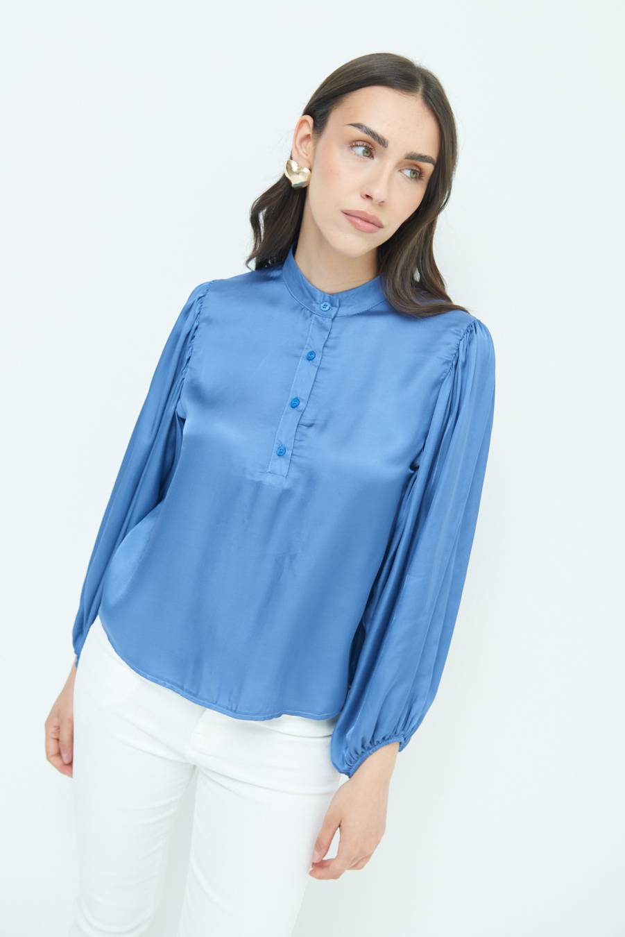 Kikisix CAMICIA POLO RASO VISCOSA POLVERE Consegna Veloce