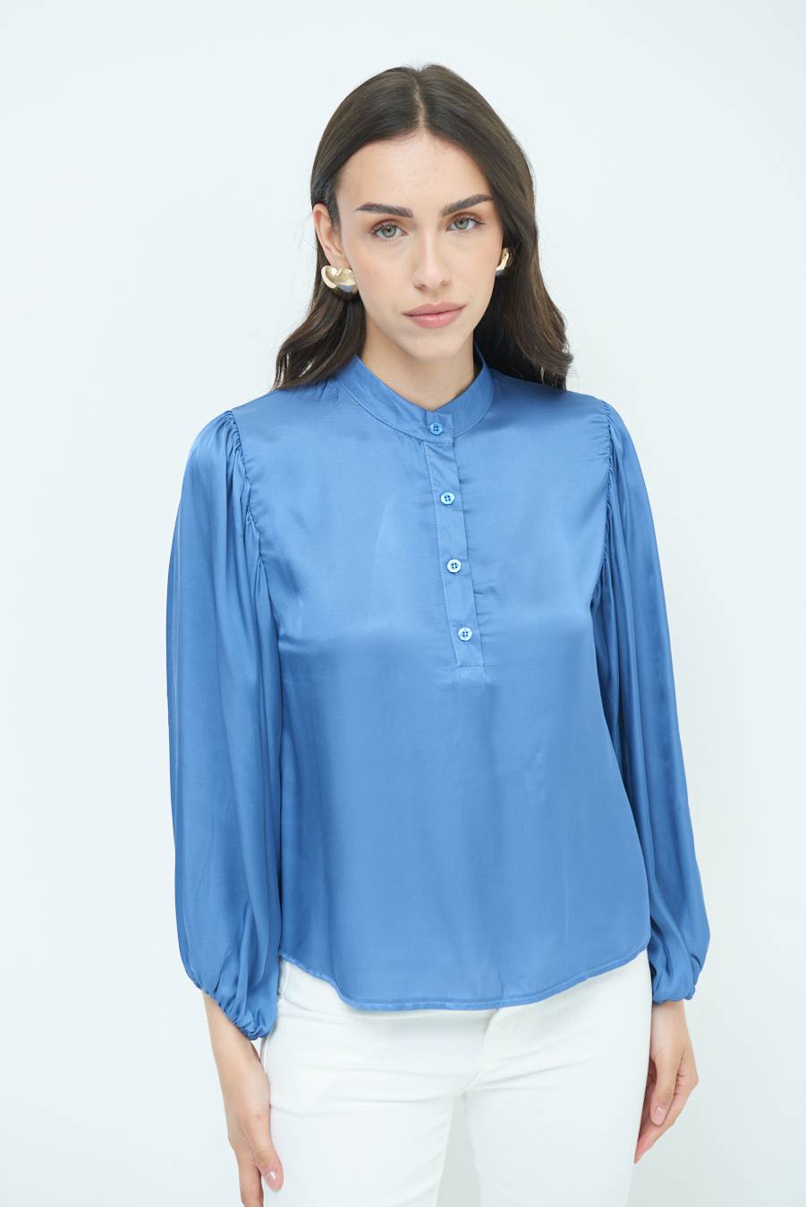 Kikisix CAMICIA POLO RASO VISCOSA POLVERE Consegna Veloce