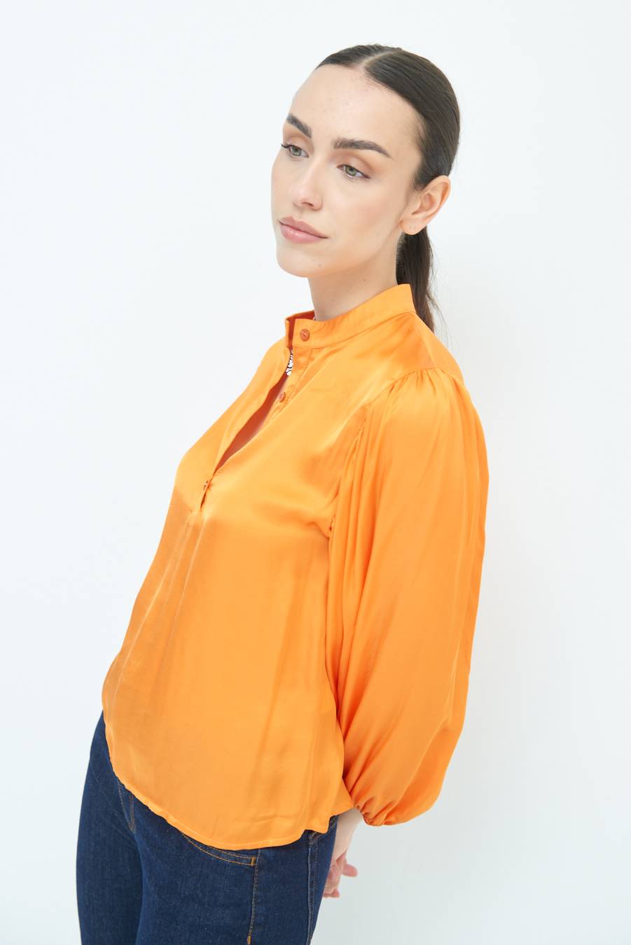 Kikisix CAMICIA POLO RASO VISCOSA MANDARINO Promozione Limitata