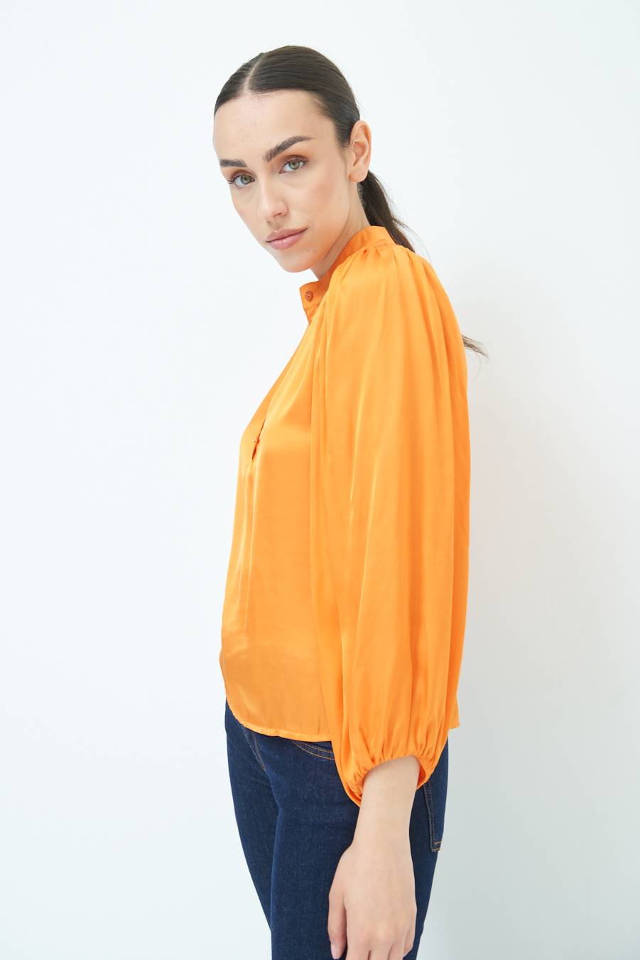 Kikisix CAMICIA POLO RASO VISCOSA MANDARINO Promozione Limitata