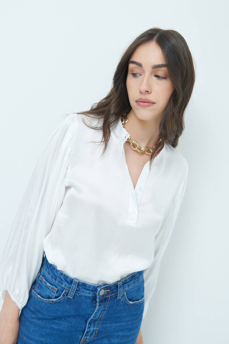 Kikisix CAMICIA POLO RASO VISCOSA BURRO Fino Al -60%