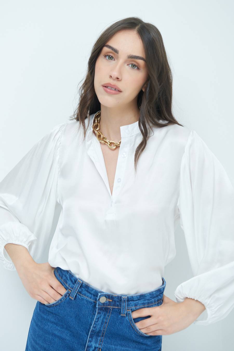 Kikisix CAMICIA POLO RASO VISCOSA BURRO Fino Al -60%