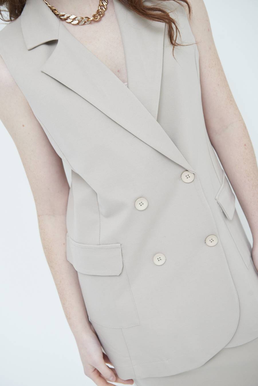Kikisix GIACCA SMANICATA DOPPIOPETTO BEIGE In Vendita
