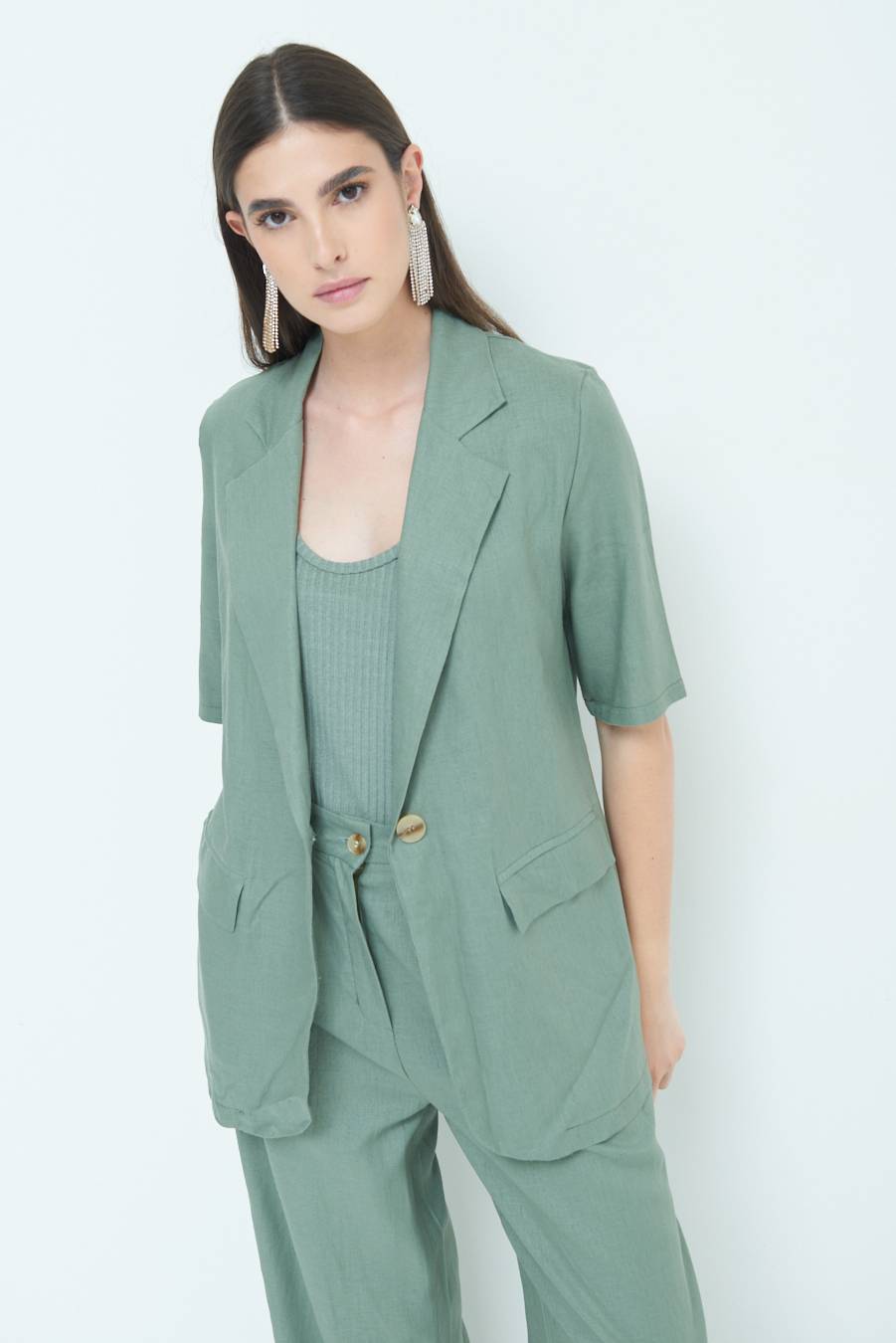 Kikisix GIACCA MEZZA MANICA VERDE MILITARE Saldi