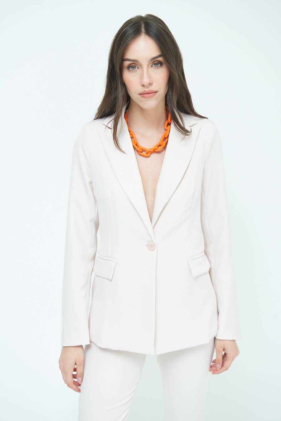 Kikisix GIACCA UN BOTTONE BEIGE Moda