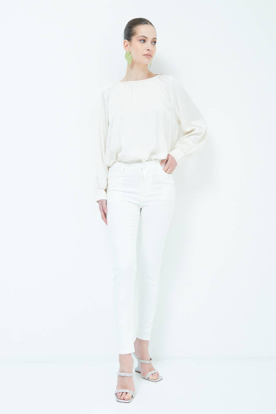 Kikisix JEANS PUSH BIANCO In Linea