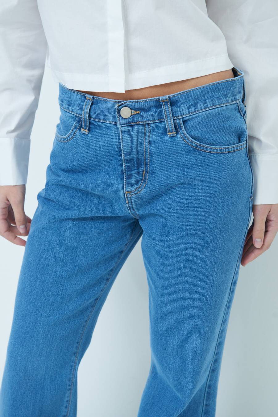 Kikisix PANTALONE ZAMPA CON RIBALTA DOPPIO STONE JEANS Qualità