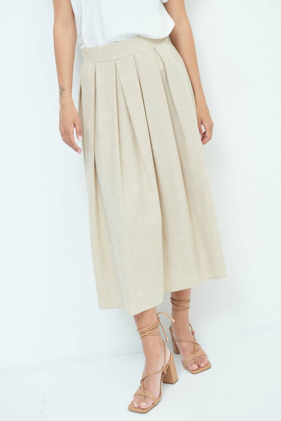 Kikisix GONNA CON STELLE E FULMINI BEIGE Pezzi Unici