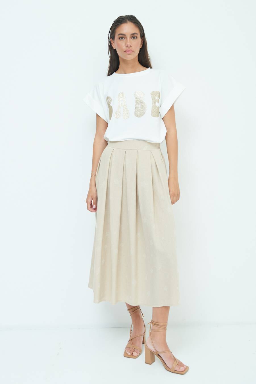 Kikisix GONNA CON STELLE E FULMINI BEIGE Pezzi Unici
