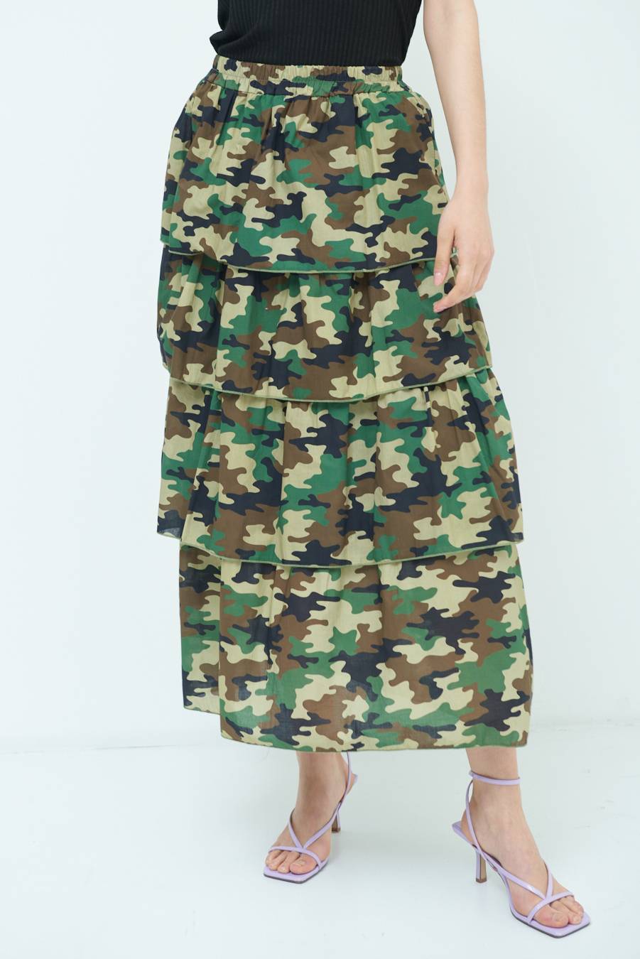 Kikisix GONNA BALZE CAMOUFLAGE VERDE MILITARE Shopping Online