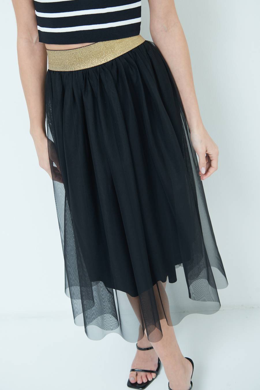 Kikisix GONNA TULLE NERO Economico