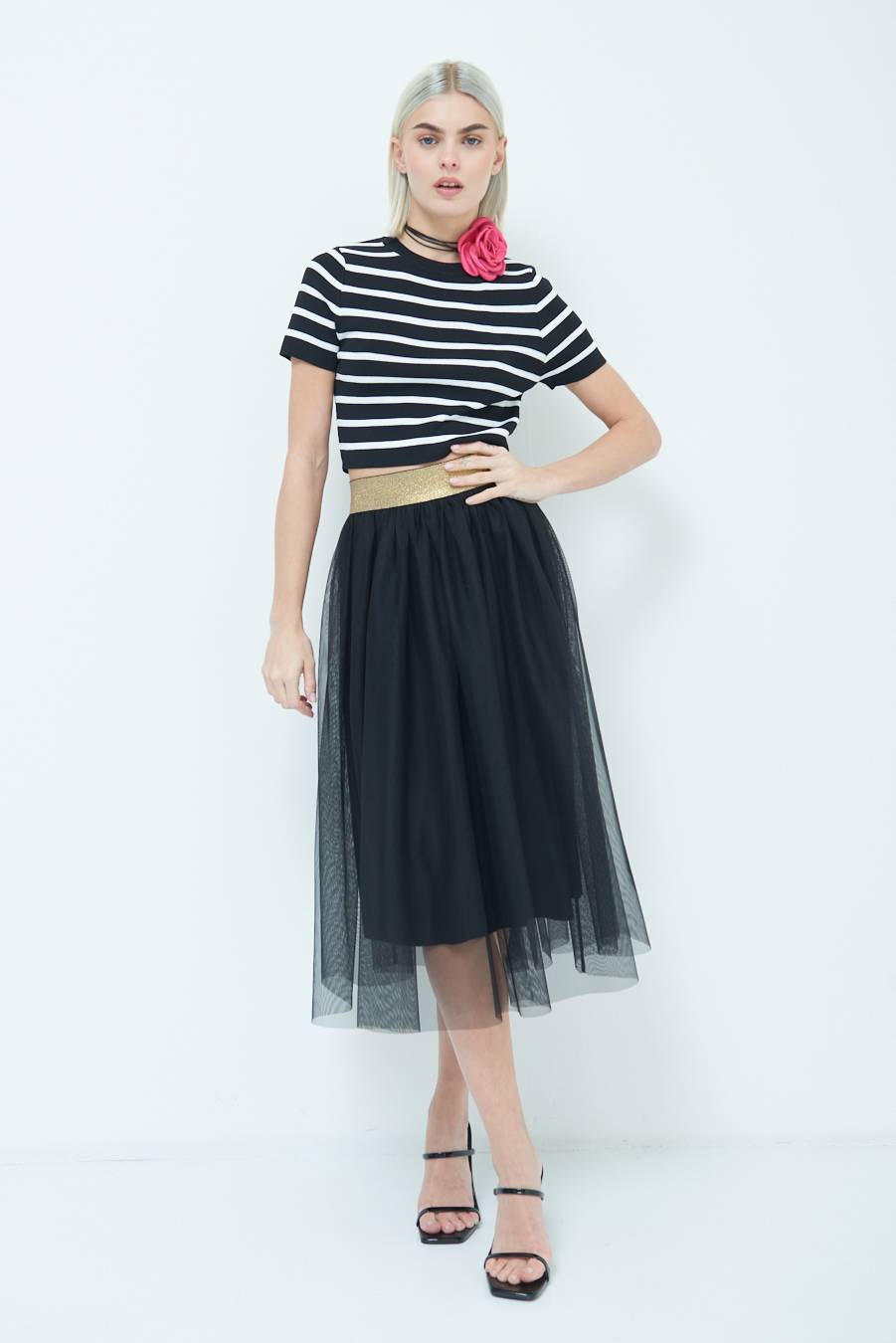 Kikisix GONNA TULLE NERO Economico