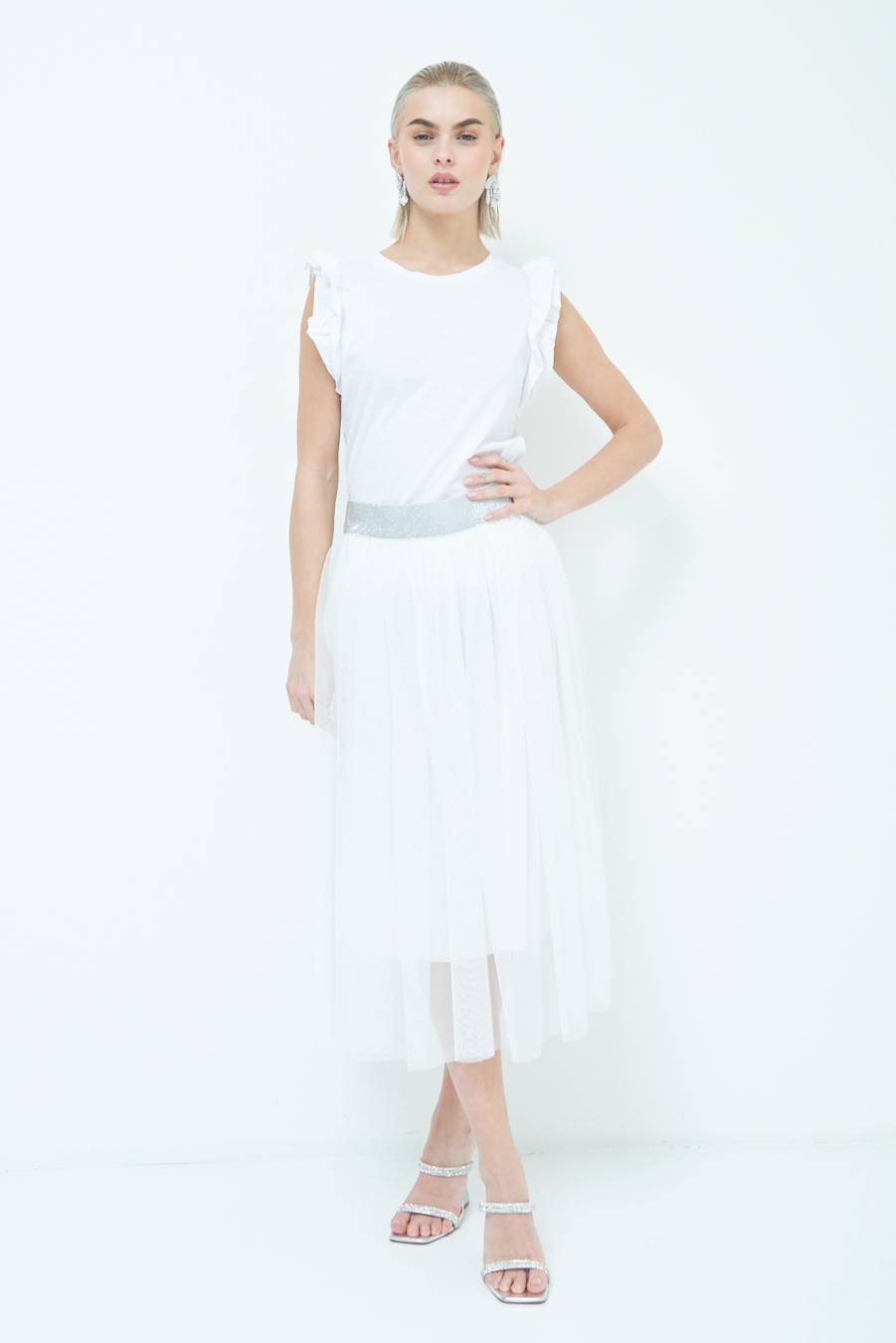 Kikisix GONNA TULLE BIANCO Outlet