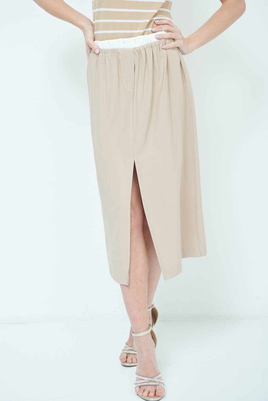 Kikisix LONGUETTE CON COSTINA VITA BEIGE Saldi