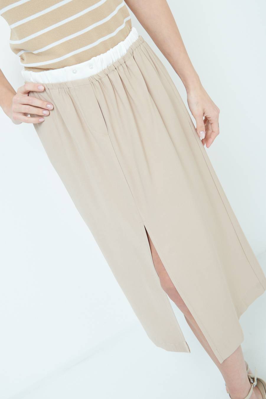Kikisix LONGUETTE CON COSTINA VITA BEIGE Saldi