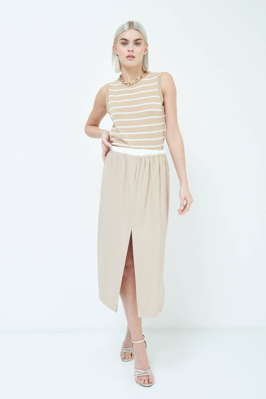 Kikisix LONGUETTE CON COSTINA VITA BEIGE Saldi