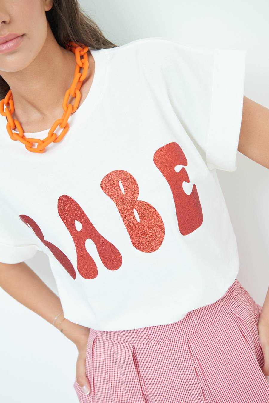 Kikisix T-SHIRT "BABE" ROSSO Spedizione gratuita