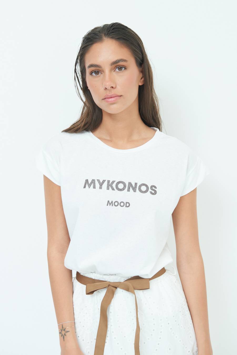 Kikisix T-SHIRT ''MYKONOS'' CIOCCOLATO Fornitura limitata