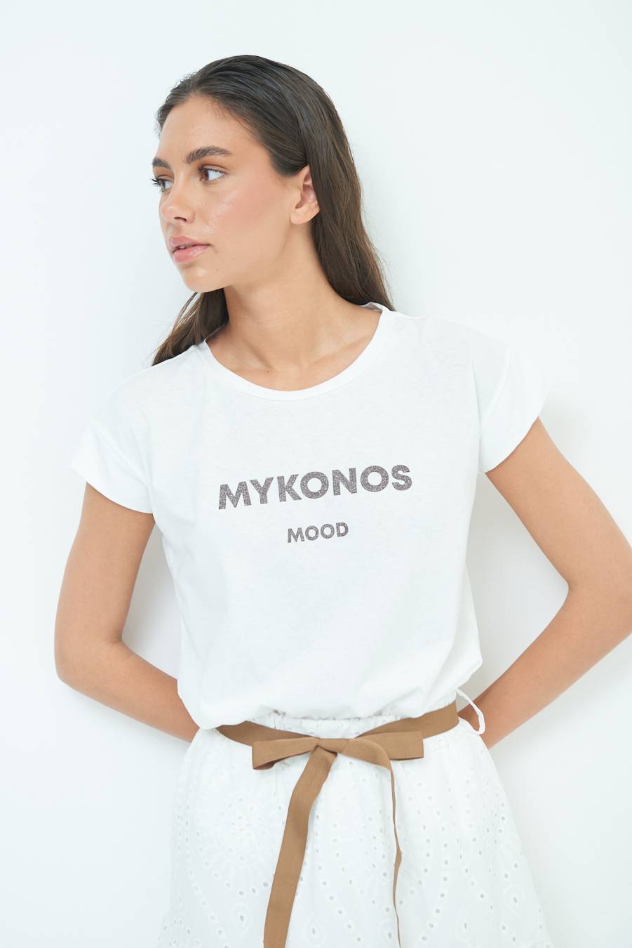 Kikisix T-SHIRT ''MYKONOS'' CIOCCOLATO Fornitura limitata