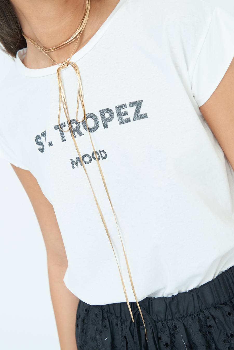 Kikisix T-SHIRT ''ST.TROPEZ'' NERO Offerta natalizia
