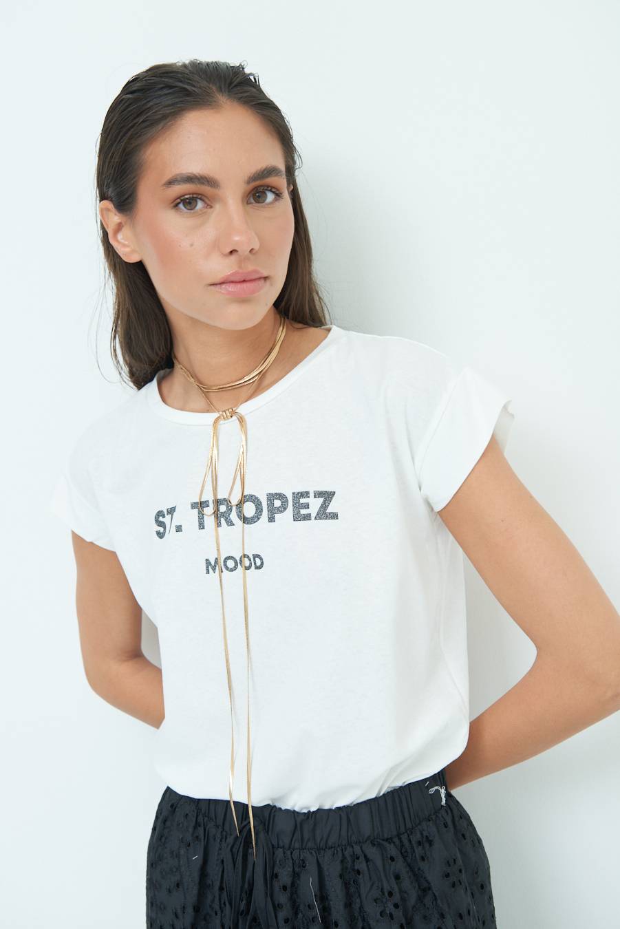 Kikisix T-SHIRT ''ST.TROPEZ'' NERO Offerta natalizia