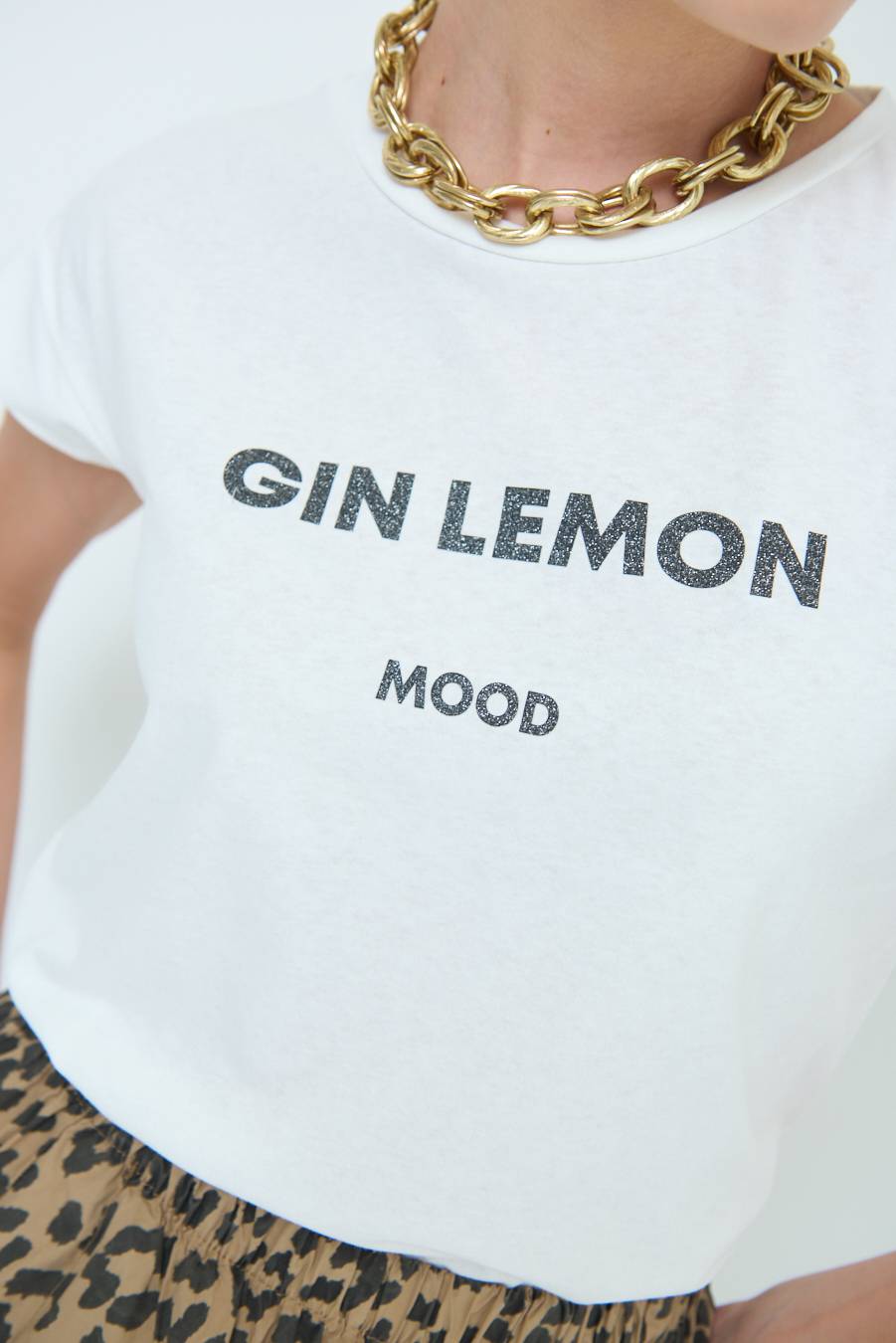Kikisix T-SHIRT ''GIN LEMON'' NERO Smaltimento dello stoccaggio
