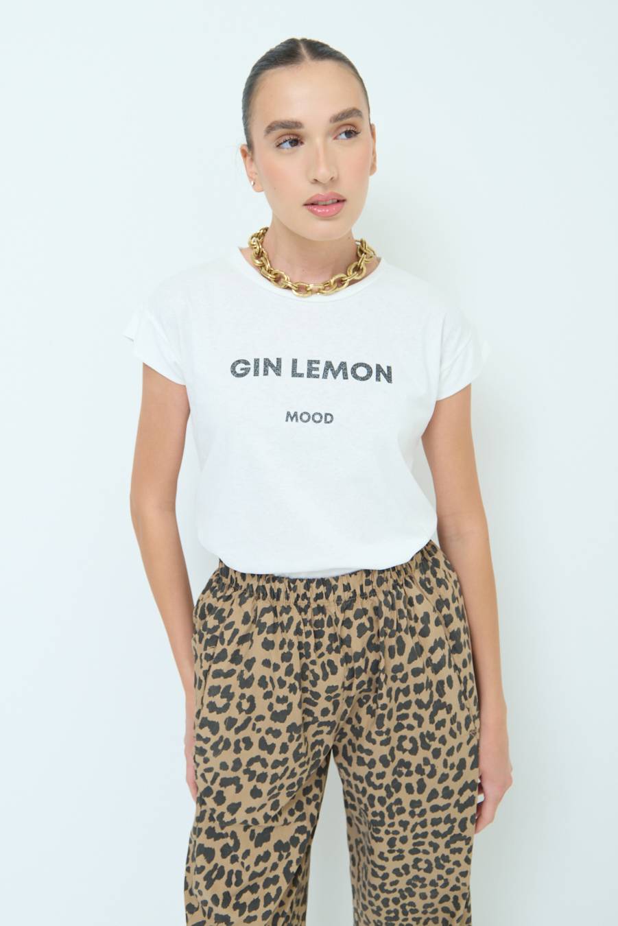 Kikisix T-SHIRT ''GIN LEMON'' NERO Smaltimento dello stoccaggio