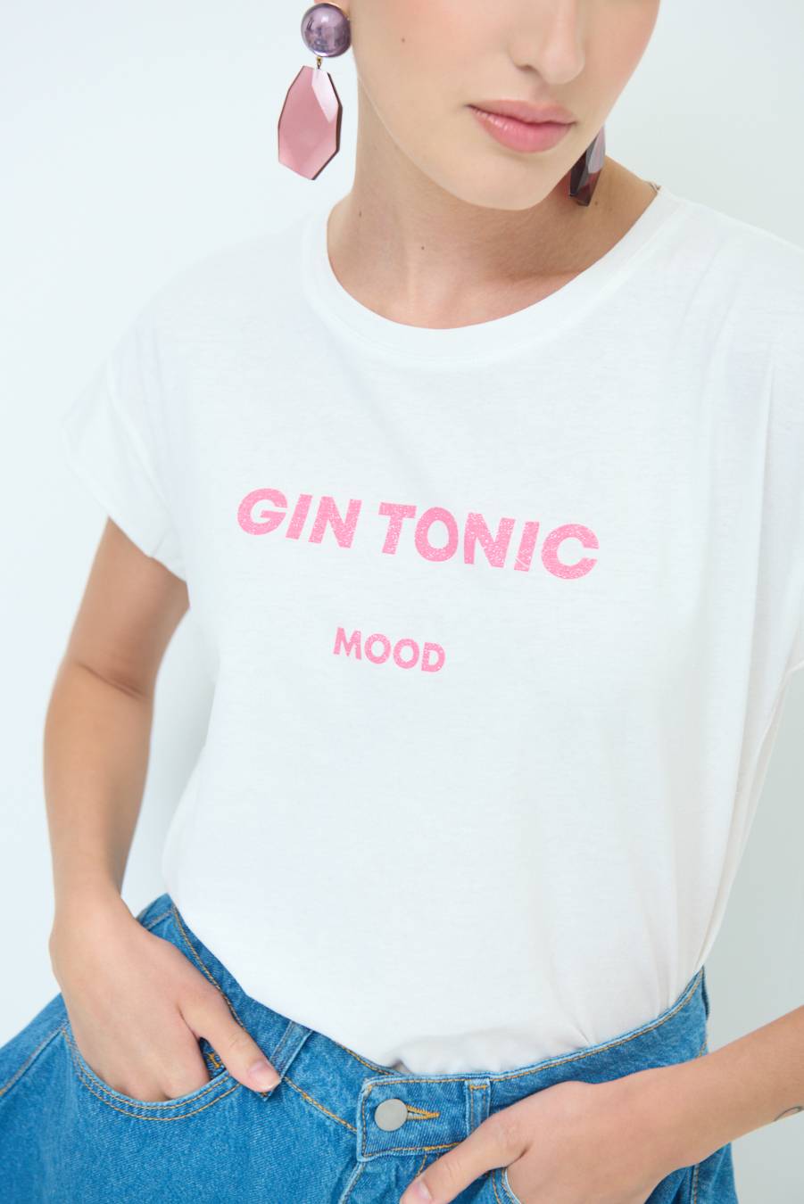 Kikisix T-SHIRT ''GIN TONIC'' BUBBLE Vendita calda