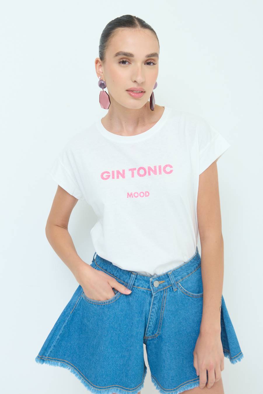 Kikisix T-SHIRT ''GIN TONIC'' BUBBLE Vendita calda