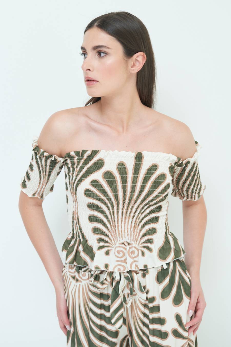 Kikisix TOP ETNICO VISCOSA MILITARE Comprane uno, ottenene uno gratis