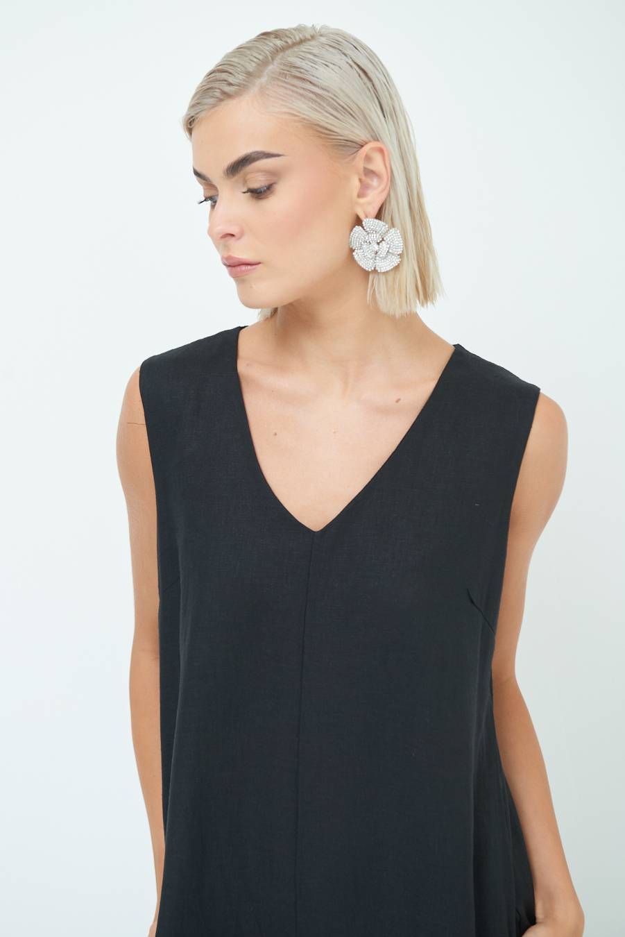Kikisix TUTA SMANICATA PANTA PALAZZO NERO Fino al 50% di sconto