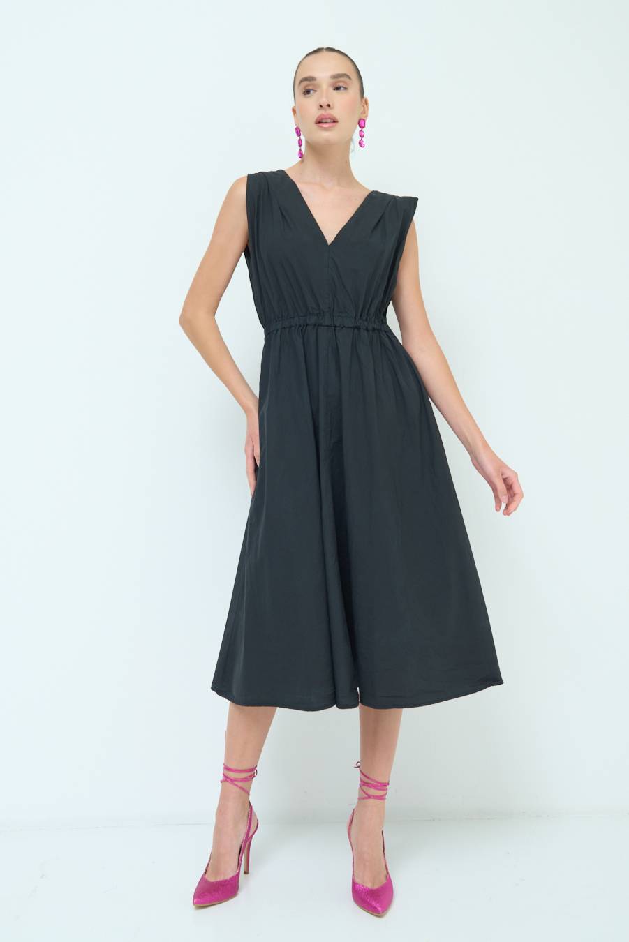 Kikisix ABITO MIDI CON ELASTICO NERO Esporta salva