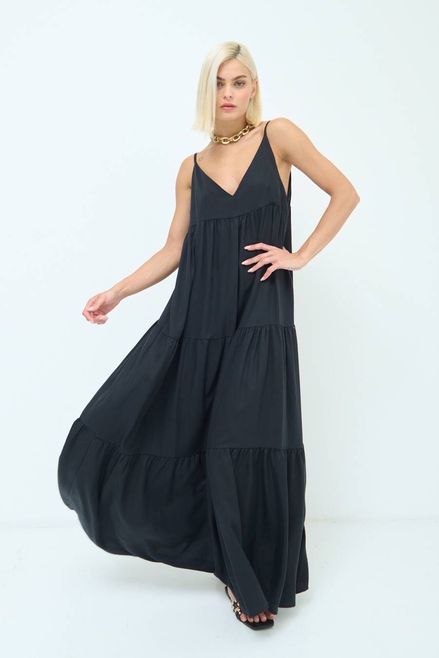 Kikisix ABITO AMPIO MAXI NERO Italia